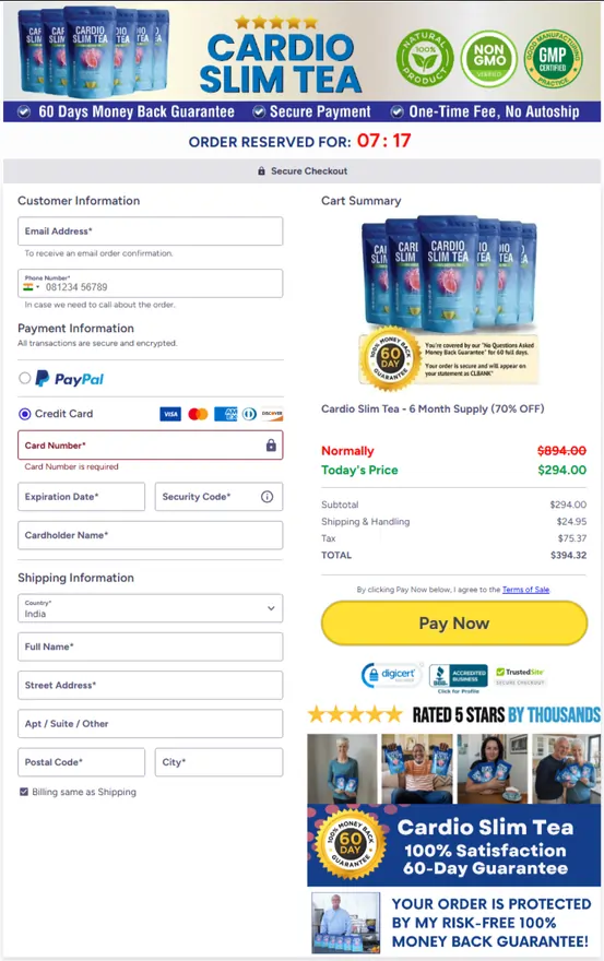 cardio slim tea official website